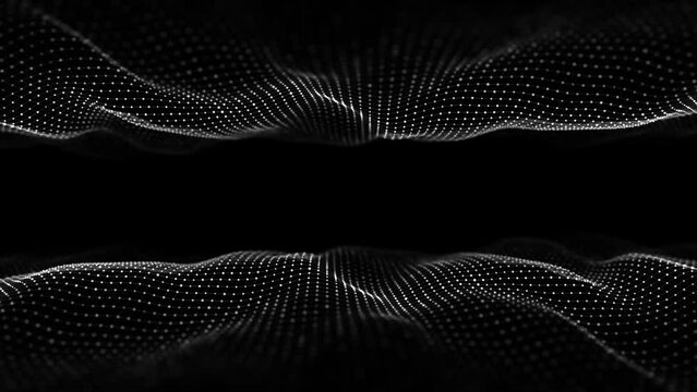3d dynamic double digital wave. Smart technology wave. Flow digital structure. Cyber technology background. 3D rendering.	