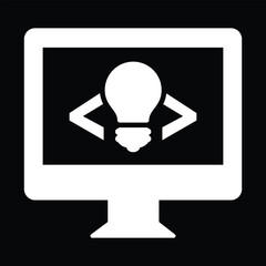 code signs on laptop screen symbol icon