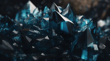Naklejka na ściany i meble a bunch of blue diamonds are shown in this image of a bunch of blue diamonds. generative ai