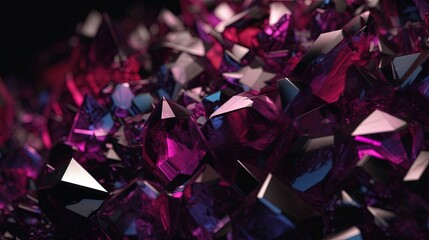  a bunch of purple crystals are scattered around in a pile.  generative ai