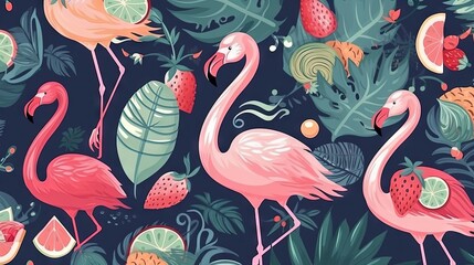  a group of pink flamingos standing next to each other.  generative ai
