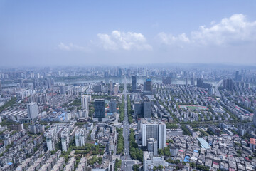 Fototapeta na wymiar Scenery of central axis of Zhuzhou City, Hunan Province, China