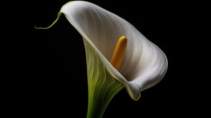  a white flower with a yellow stamen in the center.  generative ai