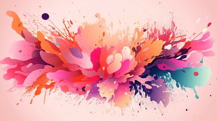 a colorful splash of paint on a pink background with a white background.  generative ai