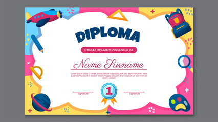 Fun Colorful Certificate Template for Kids