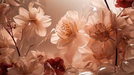  a bunch of flowers that are in a vase on a table.  generative ai
