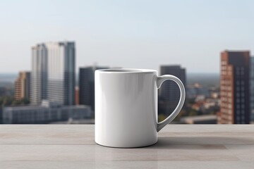 Obraz premium Coffee white ceramic mug, blank Mug MockUp, Coffee Cup 