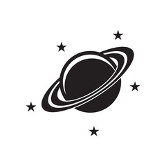 Planet symbol icon, logo vector illustration design template