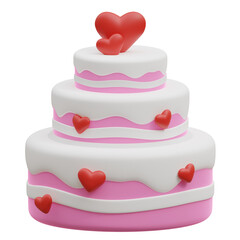 3d Wedding party invitation symbol, bride marriage romance lover illustration