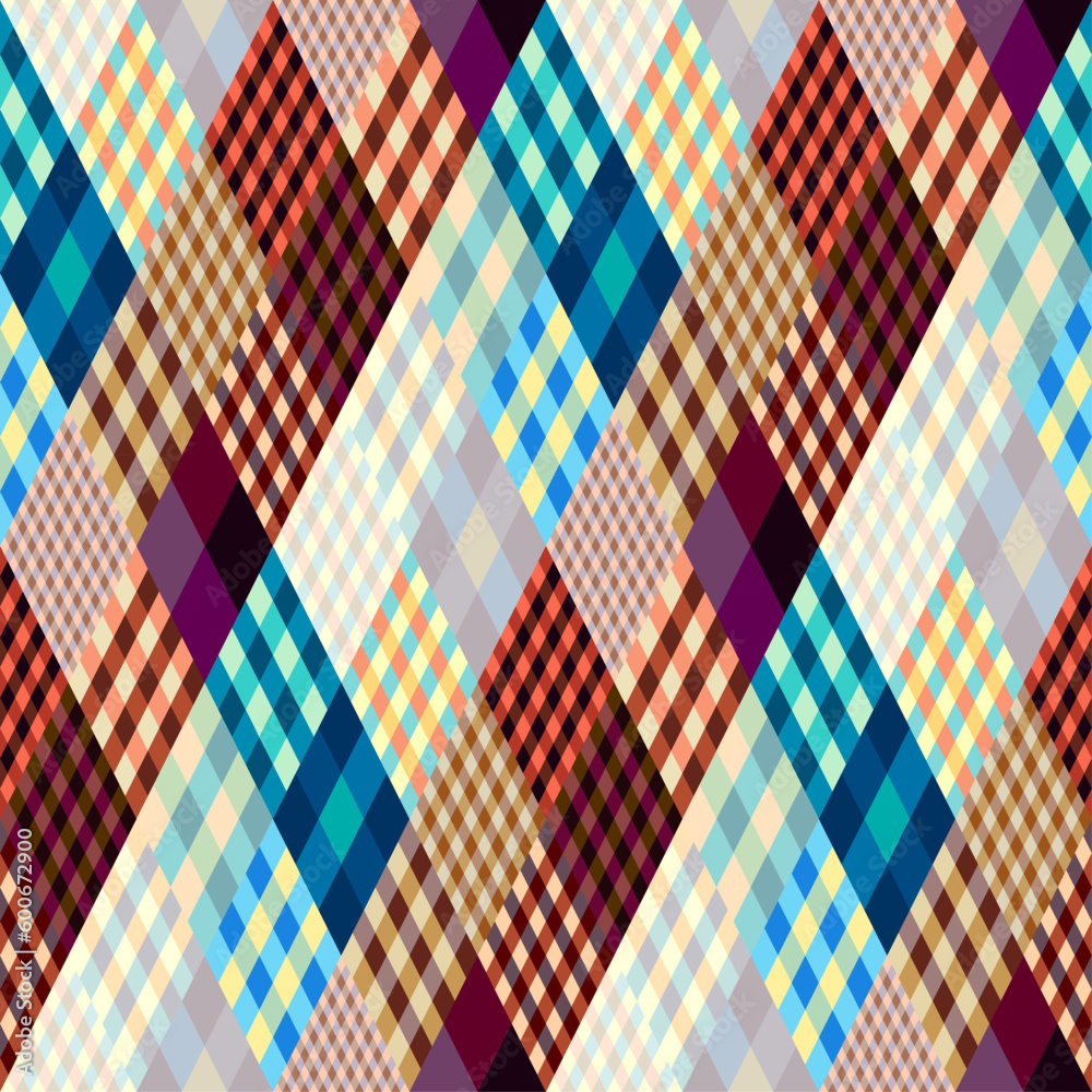 Poster Argyle seamless vector pattern background. Pattern of a rhombuses.
