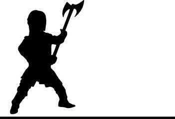 "Retro Warrior Holding Axe Silhouette"
"Vintage Fighter Silhouette with Axe for Graphic Design"
"Retro Fighter Holding Battle Axe Silhouette"