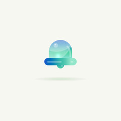 3d glass vector icon.