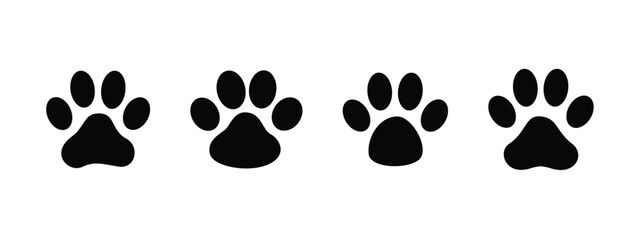 Fototapeta Dog and cat paw prints collection. Free vector obraz
