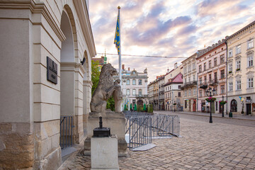 Market square in Lviv - obrazy, fototapety, plakaty
