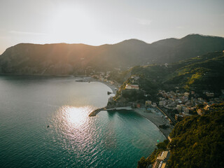 view of the sea from above,  Cinque Terre, Italy 