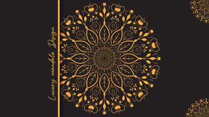 Modern luxury mandala design vector template for print, gold color, perfect for cards, wedding, cover, invitation card, anniversary card, background.
