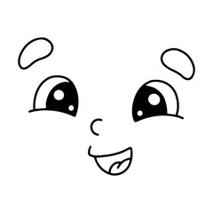 Cute emotion. Digital stamp. Cartoon style character. Isolated on white background. Vector illustration.