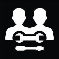 silhouette of a person with a wrench