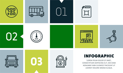 Road intelligence platforms infographic design with icons, made by thin line style with editable strokes.