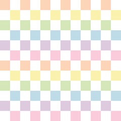 pastel seamless checker pattern in rainbow color, png illustration with transparent background.