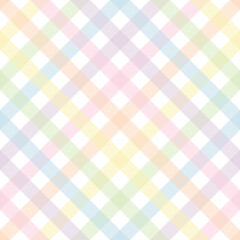 pastel plaid seamless pattern in rainbow color, png illustration with transparent background
