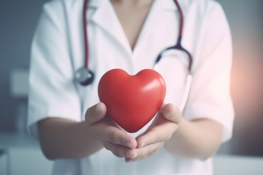 hand concept cardiology hospital heart care doctor medicine person health. Generative AI.