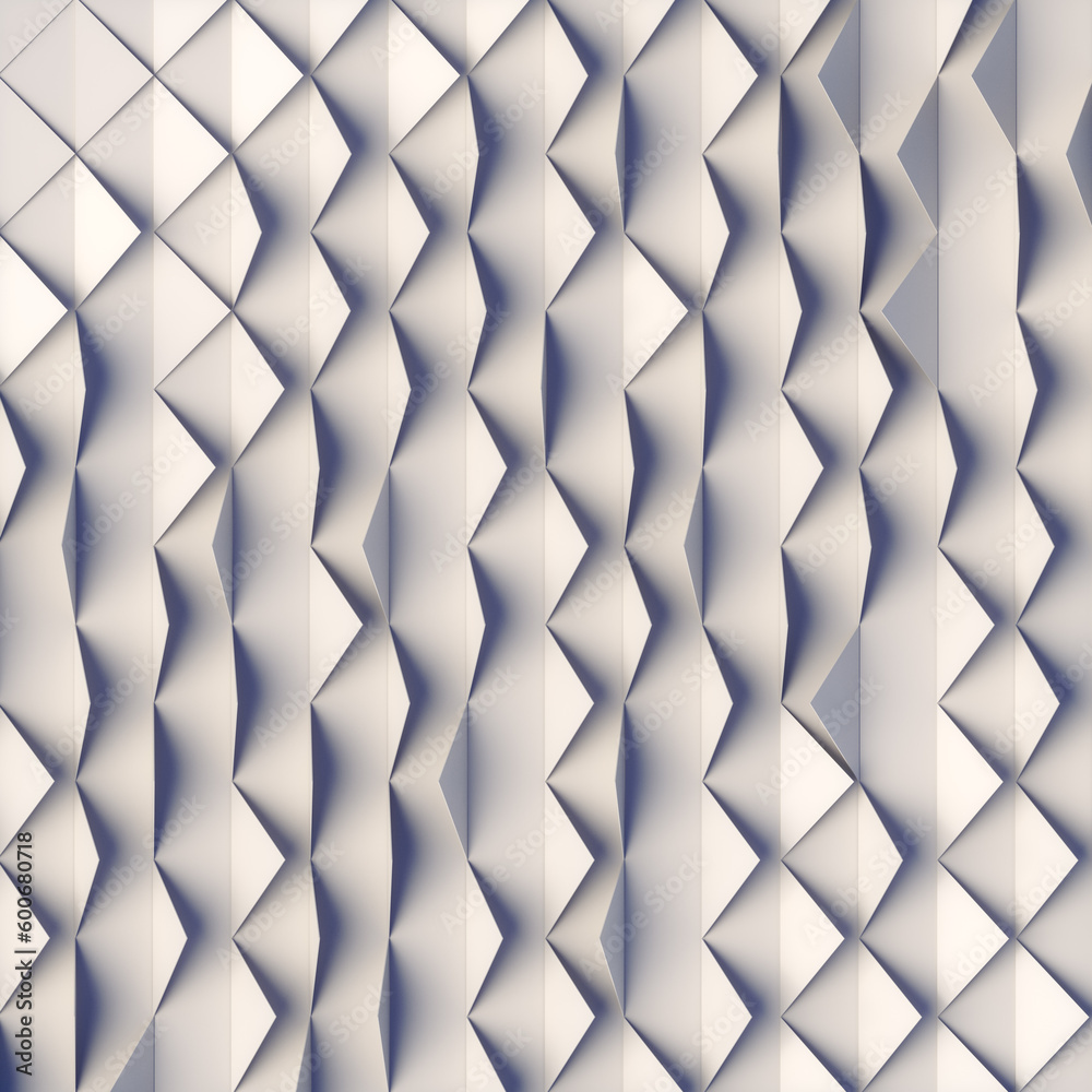 Poster Geometric pattern of many white triangular shapes. Modern background. 3d rendering digital illustration