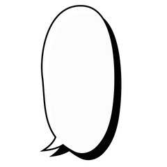 シンプルな影のついた縦書きのフキダシ