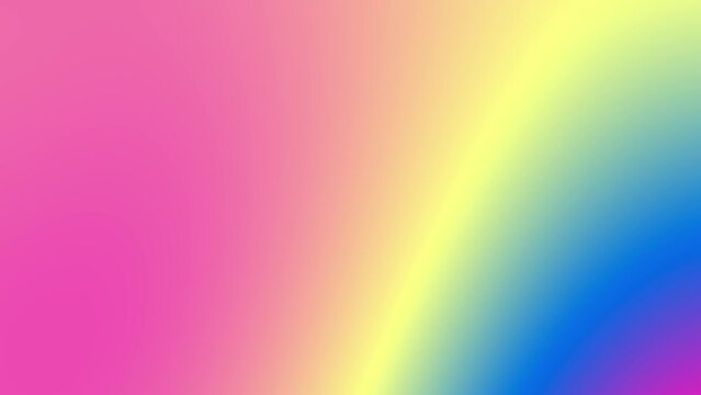 Neon rainbow gradient background. Vivid blurred texture for web banner, presentation, application. Flow motion. Abstract multicolor liquid animation. Light yellow, bright blue, magenta transitions