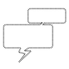 破線の2段になっている横書きの吹き出し