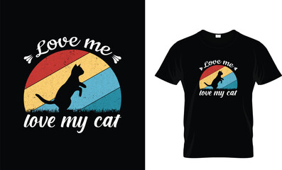 Cat Retro Vintage Style T shirt Design