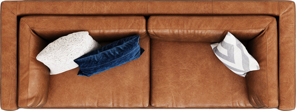 Top view isolated png Sofa, architecture plans layout