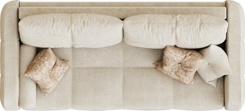 Top view isolated png Sofa, architecture plans layout