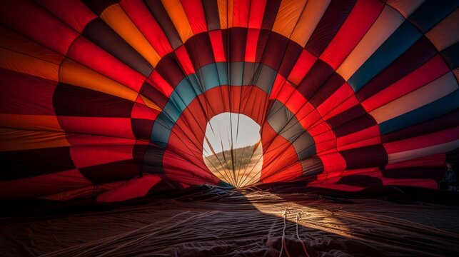 Colorful hot air balloon. Generative AI