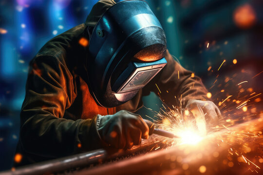 metal welder sparks