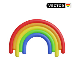 rainbow 3D vector icon set, on a white background