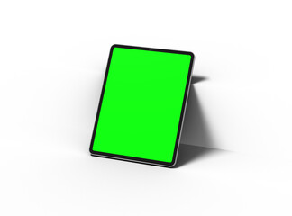 Customizable mockup of a luxury tablet with changeable screen design on transparent background. 3D Render