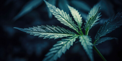 Closeup of a cannabis plant - Generative AI - obrazy, fototapety, plakaty