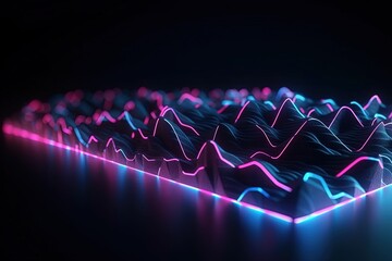 abstract futuristic background with pink blue glowing neon moving high speed wave Zigzag lines and bokeh lights. Data transfer concept Fantastic wallpaper.,Ai Generative