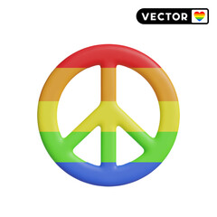 peace symbol 3D vector icon set, on a white background