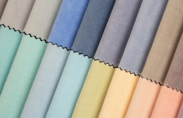 Test palette of soft fabric in pastel colors