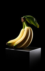 Vibrant Bananas on a Rich, Dark Background, Celebrating Their Nutrient-Rich Goodness for Health.