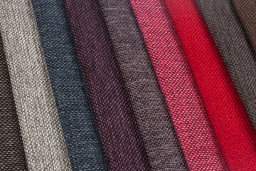 Samples of a test palette of woven fabrics