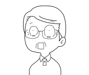 真っ白になった年配の男性