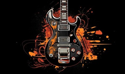 Guitar Rock Music Band made, generative AI