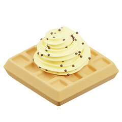 Waffle Ice Cream 3D Icon