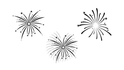 Vector set of fireworks