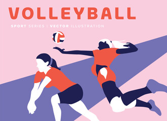 Volleyball Player Sport Silhouette Illustration