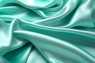 Obraz premium Green blue satin surface. Generate Ai
