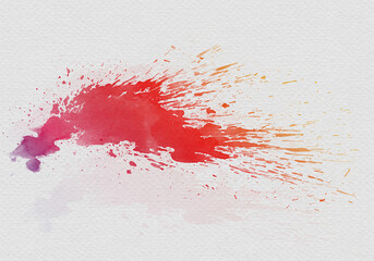 Abstract watercolor on white background. The color splashing on the paper It is a hand drawn